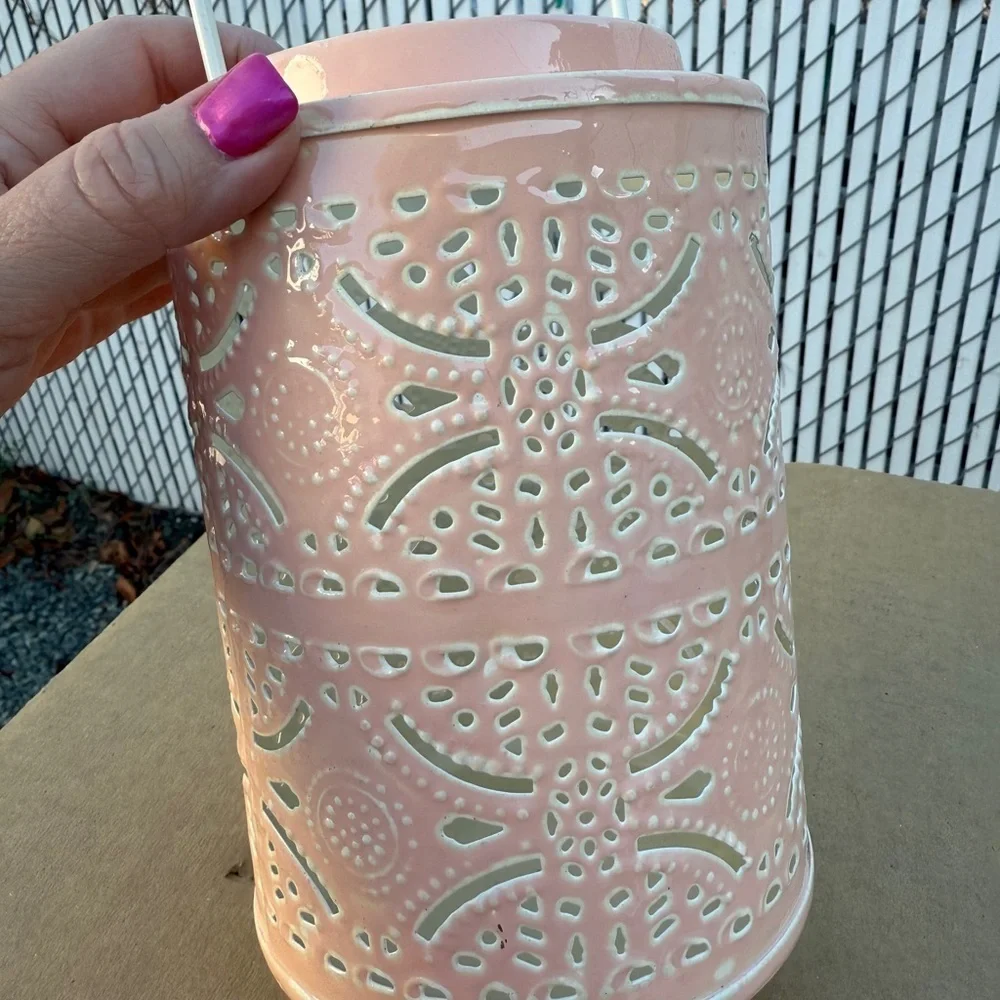 Enamel Metal Pink Decorative Lantern